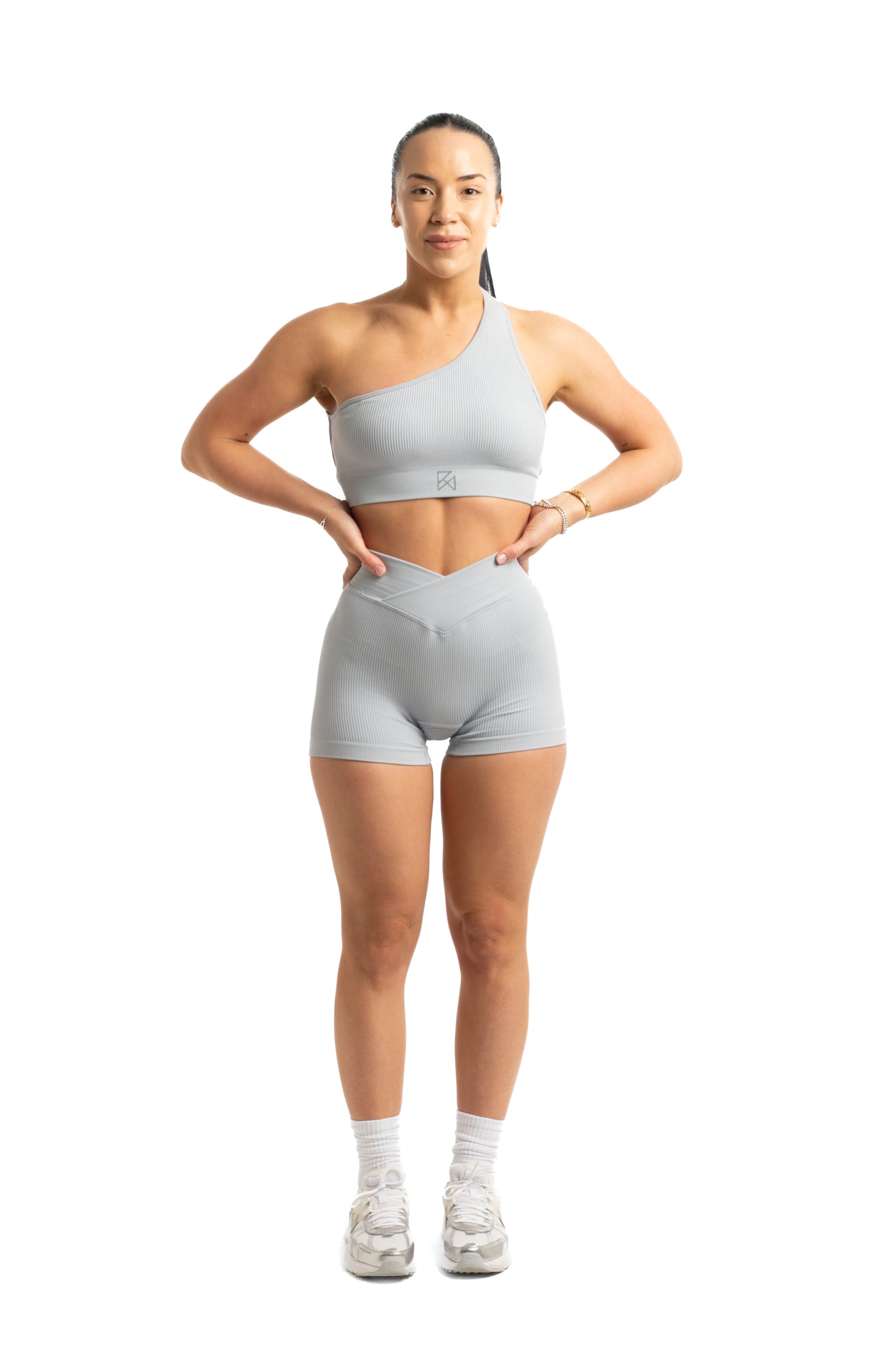 Sculpt Ribbed set One shoulder bra & Shorts