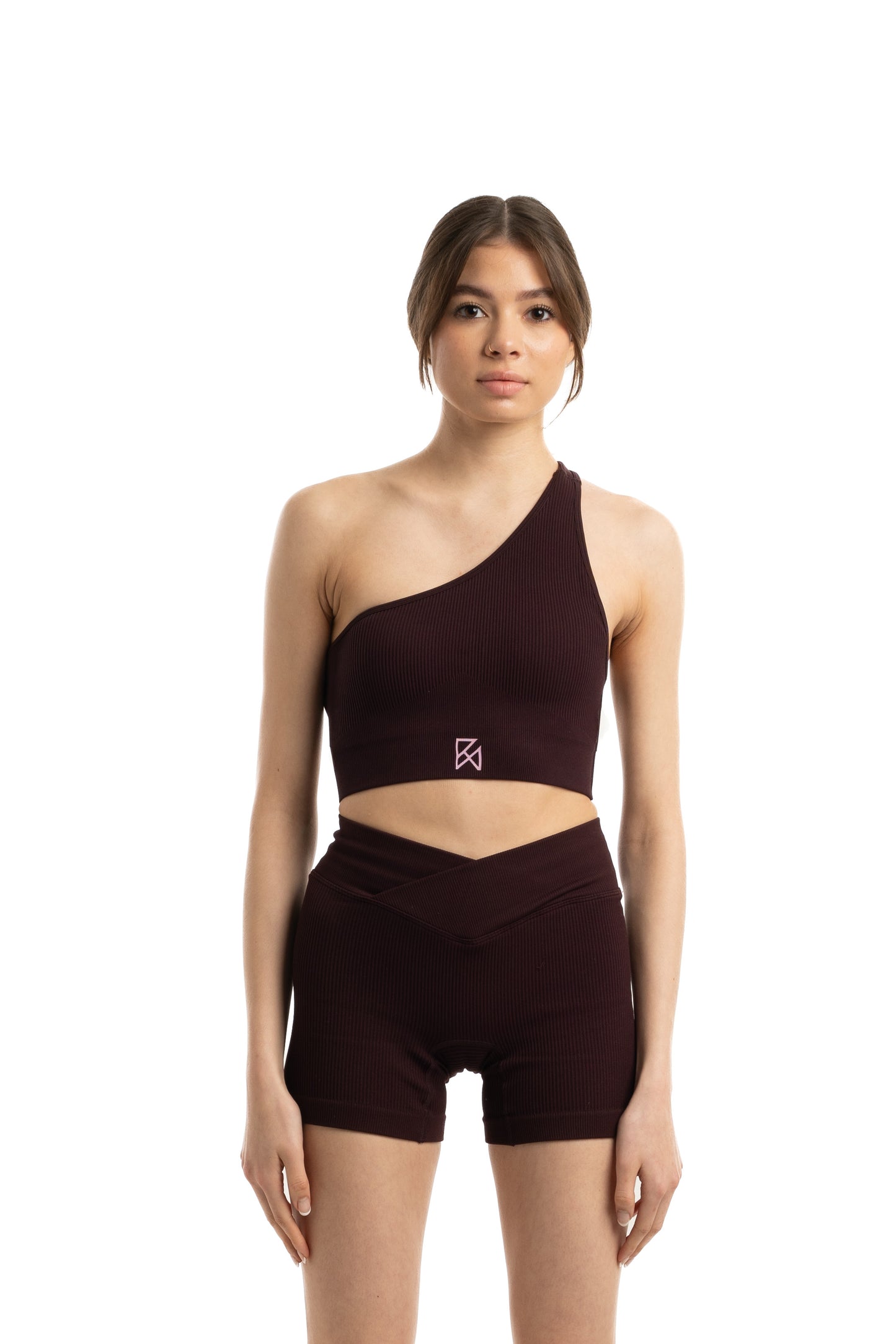 Sculpt Ribbed set One shoulder bra & Shorts