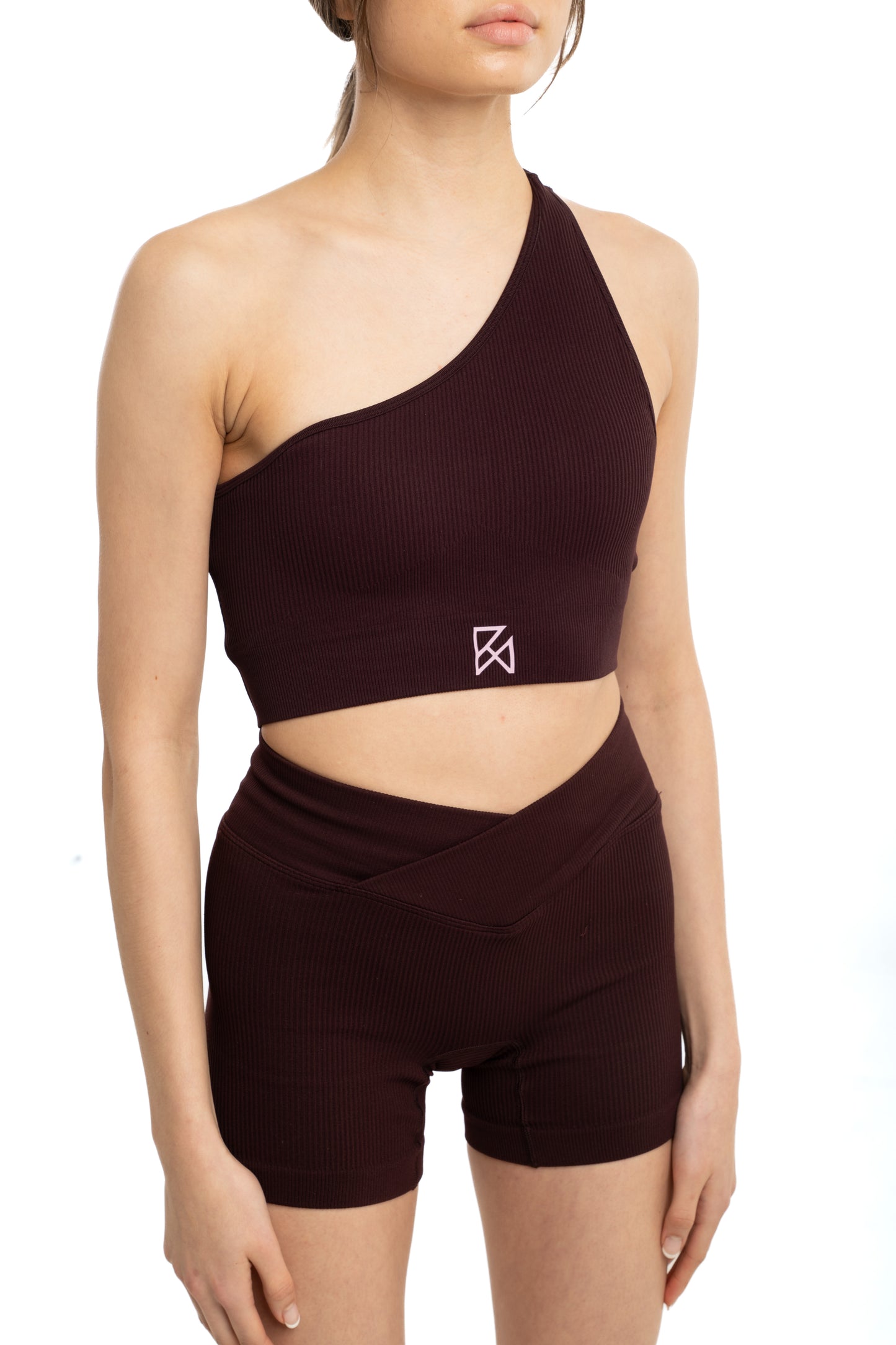 Sculpt Ribbed set One shoulder bra & Shorts
