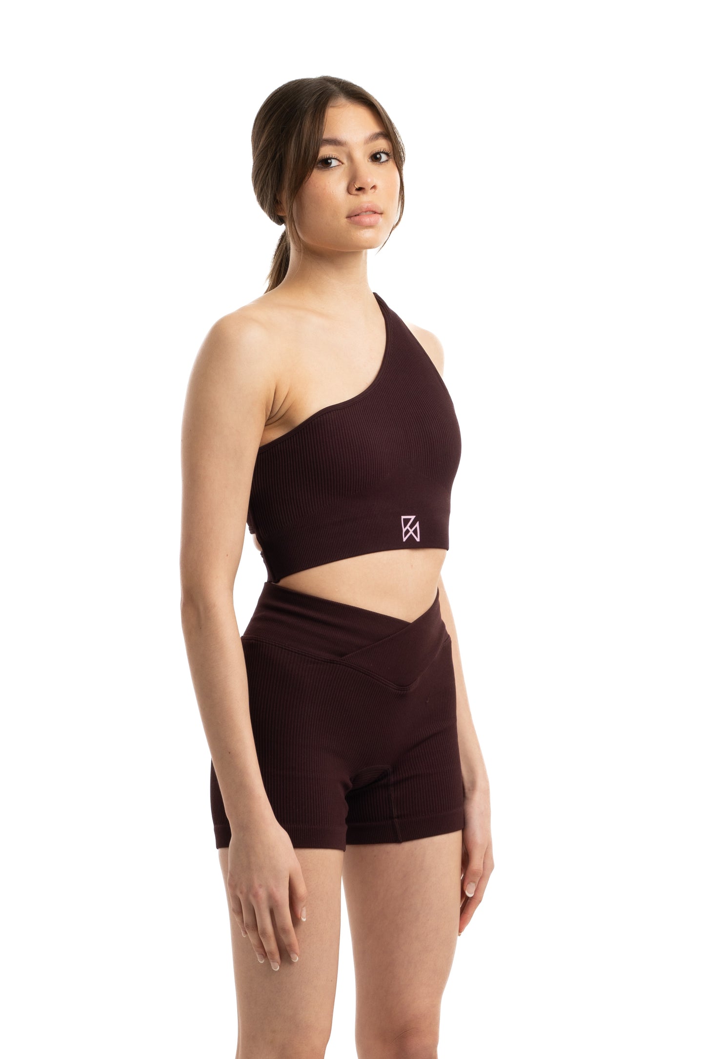 Sculpt Ribbed set One shoulder bra & Shorts