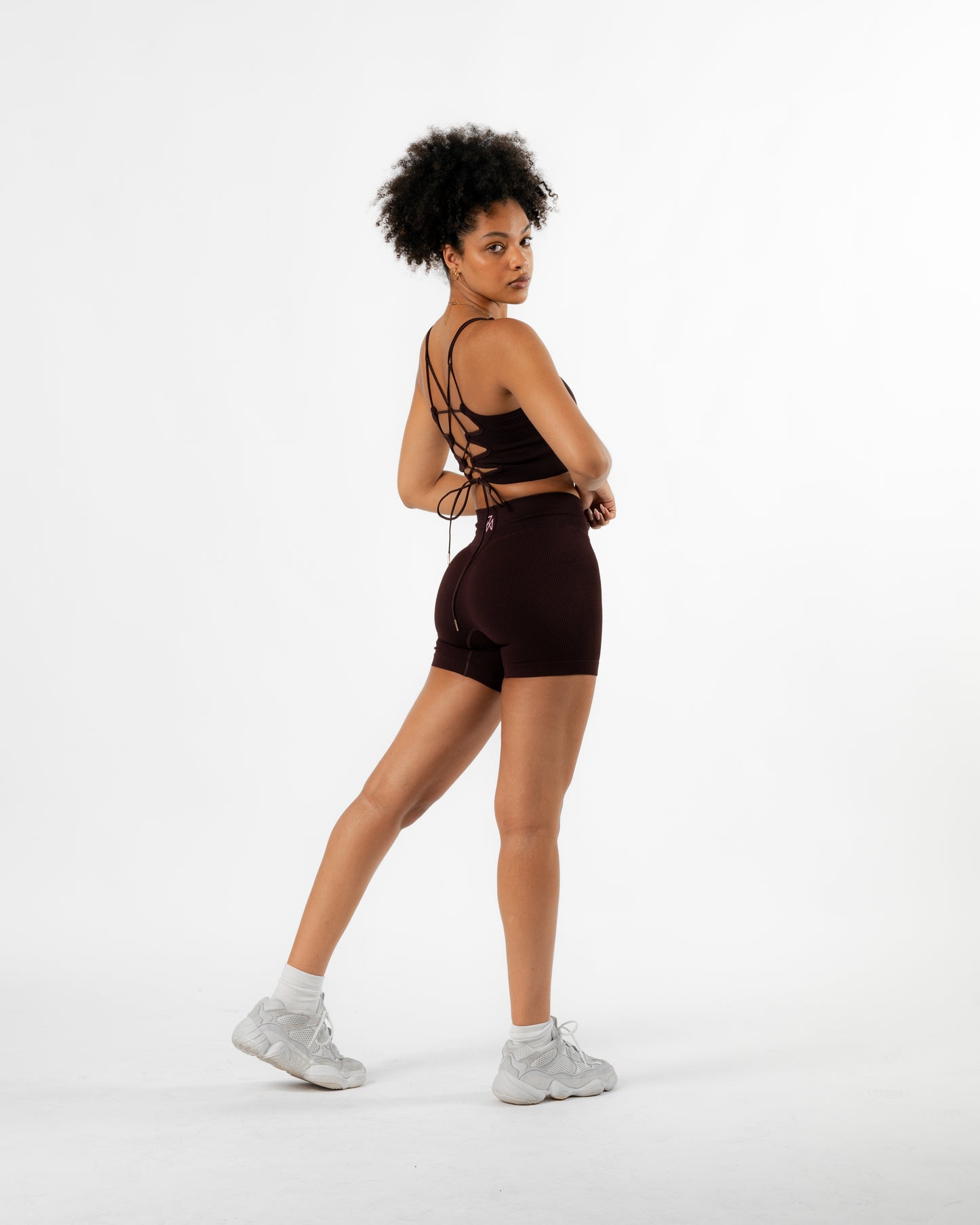 Sculpt Ribbed set Cross back Bra & shorts