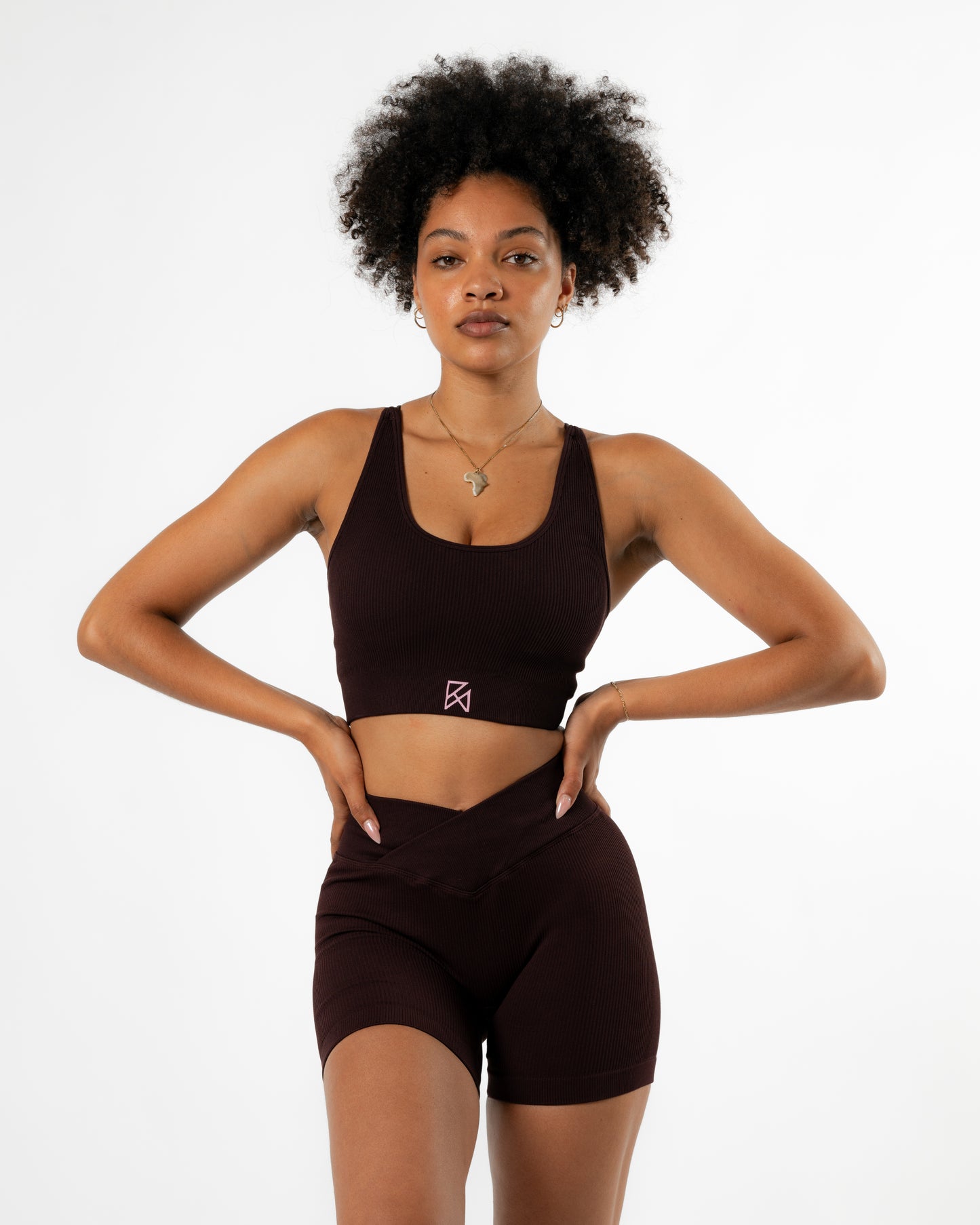 Sculpt Ribbed set Cross back Bra & shorts