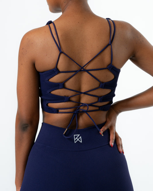 Sculpt Ribbed set Cross back Bra & shorts